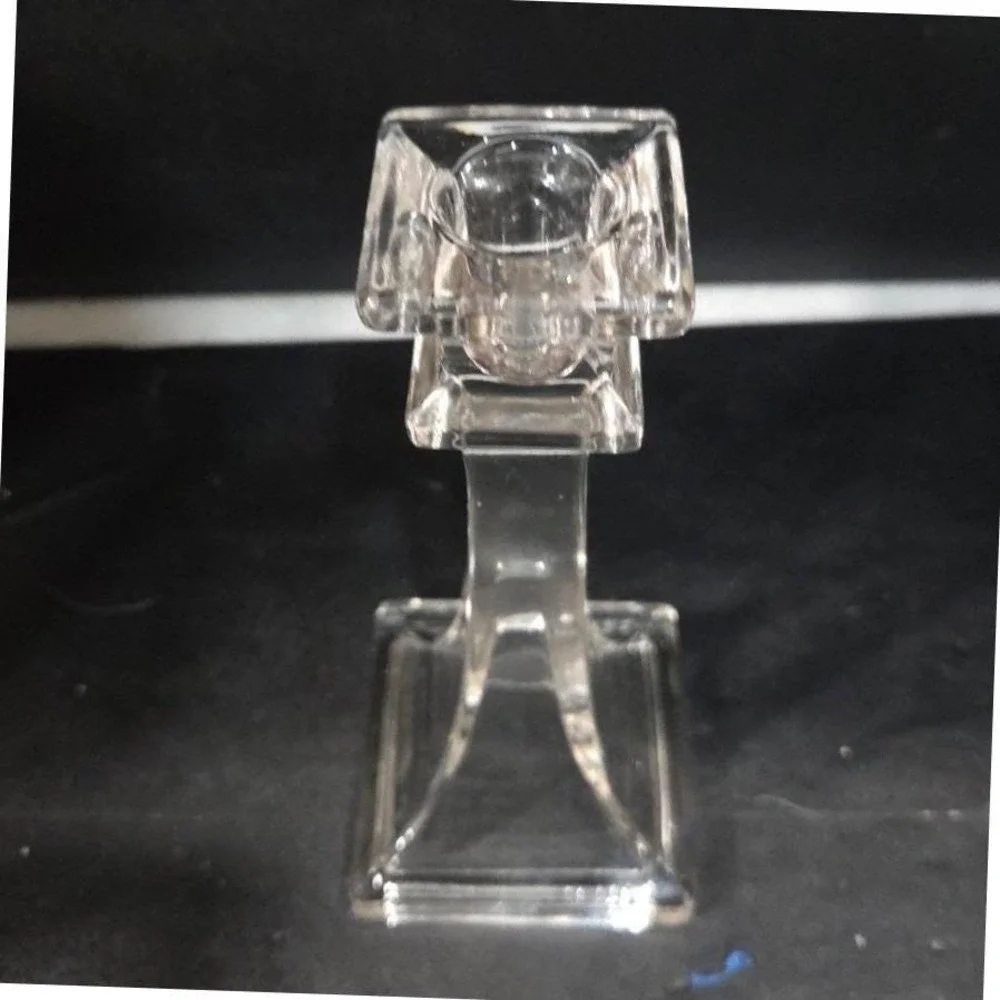 Westmoreland‎ Style Vintage Square Cut Clear Glass Candlestick, Candle Holder